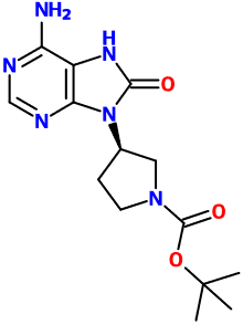 (image for) MC012020 tert-Butyl (3R)-3-(6-amino-8-oxo-7,8-dihydro-9H-purin-9-yl)pyrrolidine-1-carboxylate